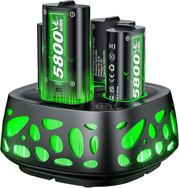 Rechargeable 4-Pack Battery Set for Xbox Series X|S and Xbox One Contr