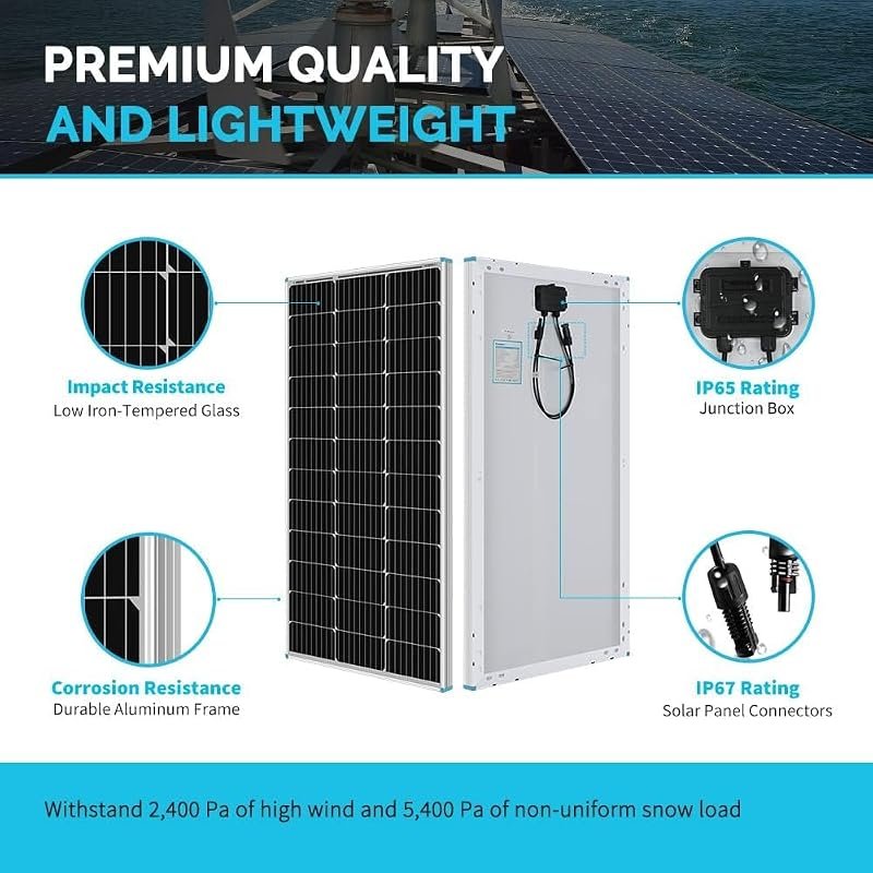 Renogy 200W N-Type RV Solar Panel Kit with Adventurer 30A Charge Contr