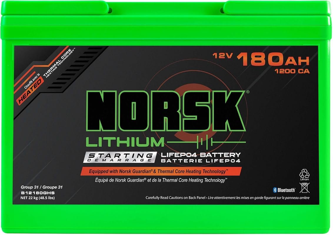 Norsk Lithium 12V 180AH Heated Marine Battery