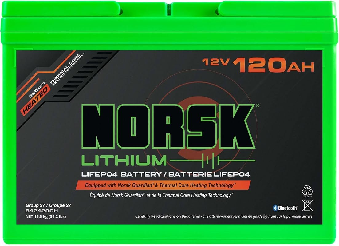 Norsk Lithium 12V 120AH Heated Marine Battery