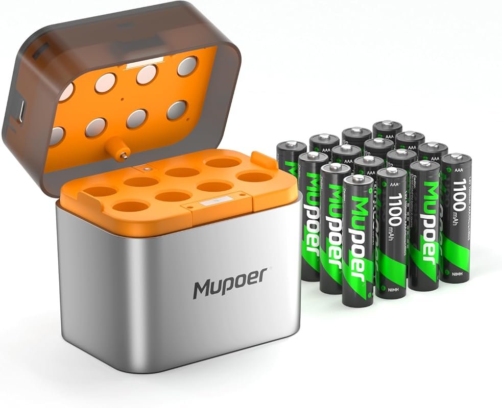 Mupoer Rechargeable AAA Batteries 16-Pack