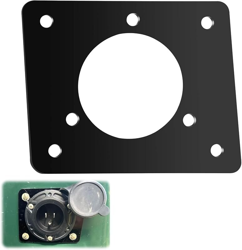 Golf Cart Lithium Battery Charging Port Adapter Plate with 120V Plug C