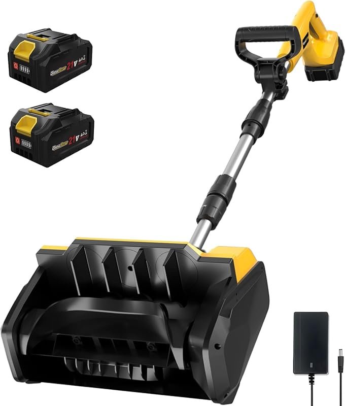 13-Inch Cordless Brushless Snow Shovel, Includes Two 4Ah Batteries and