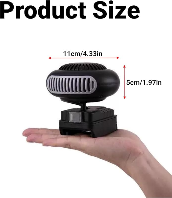 Cordless 170W Portable Space Heater, Battery Powered Desktop Fan with 