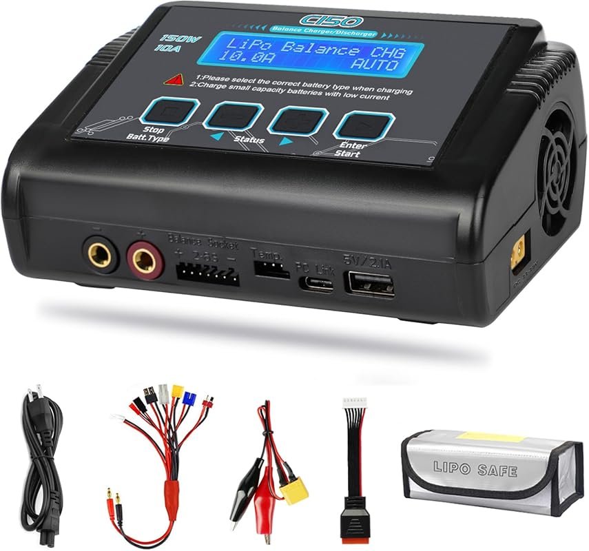 150W 10A RC Balance Fast Battery Charger for LiPo Li-ion LiHV NiMH LiF
