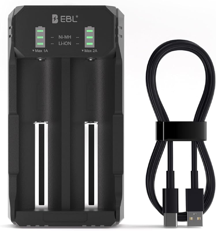 EBL Smart Universal Battery Charger for Rechargeable 3.7V Li-ion, IMR,