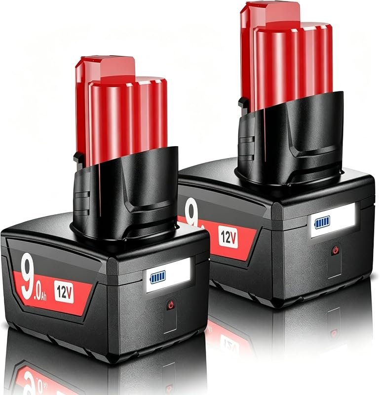 Nonbliep 9.0Ah Replacement Battery 2-Pack for Milwaukee M12 Cordless P