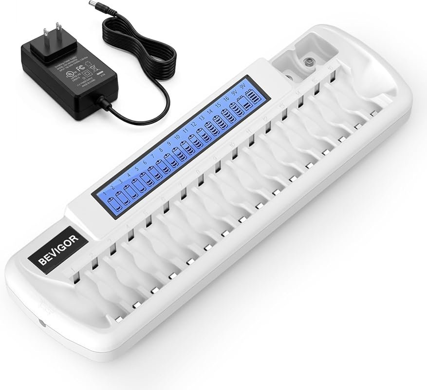 BEVIGOR 18-Slot Battery Charger