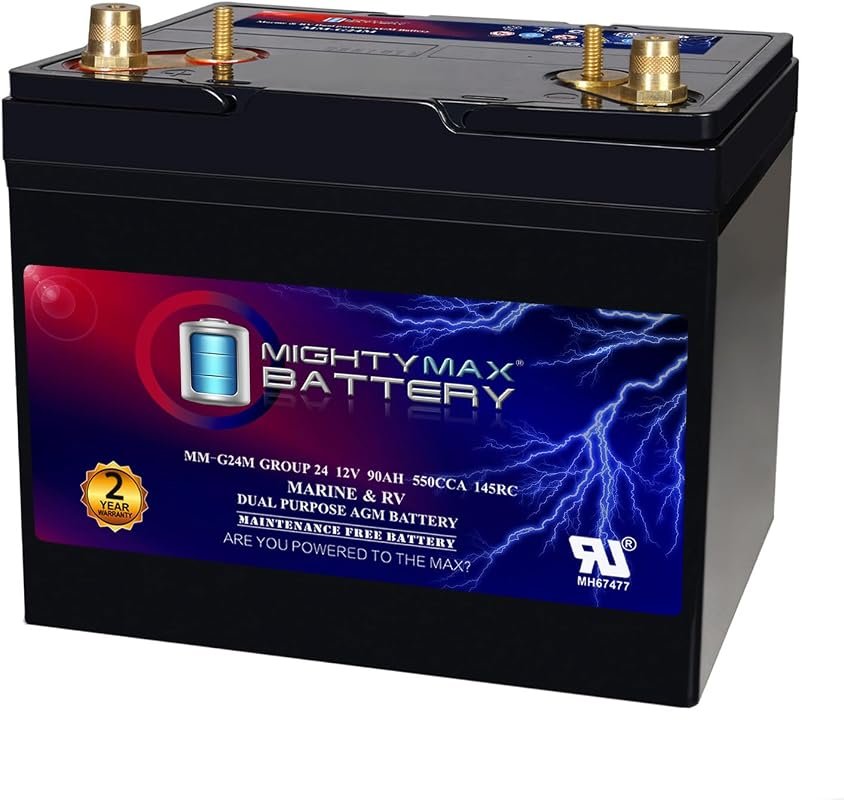 Mighty Max Group 24 12V 90Ah Marine Battery Replacement for RV, Motor 