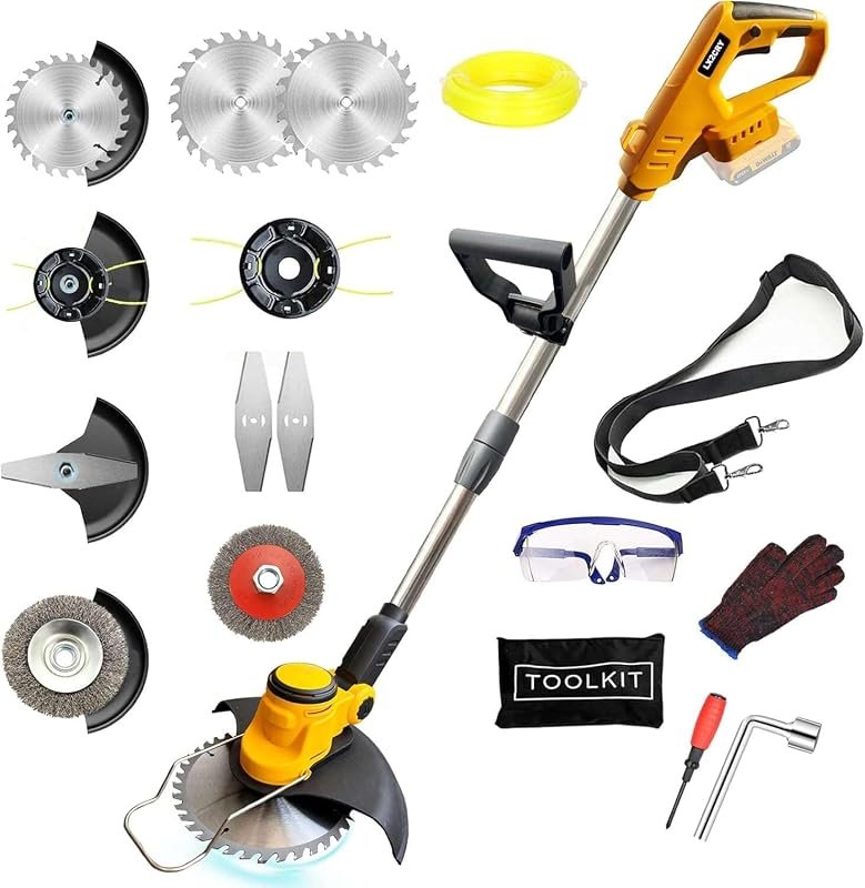Cordless 1300W Electric Weed Wacker for Dewalt 20V Battery 4-in-1 Stri