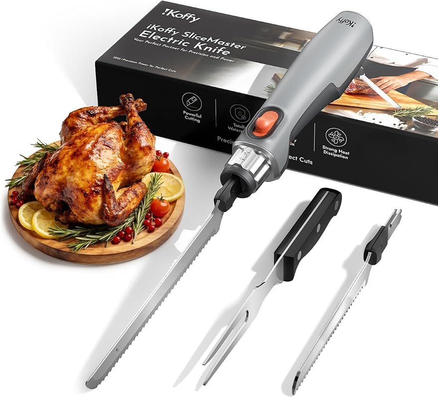 Rechargeable Cordless Electric Knife Featuring High-Torque Motor and S