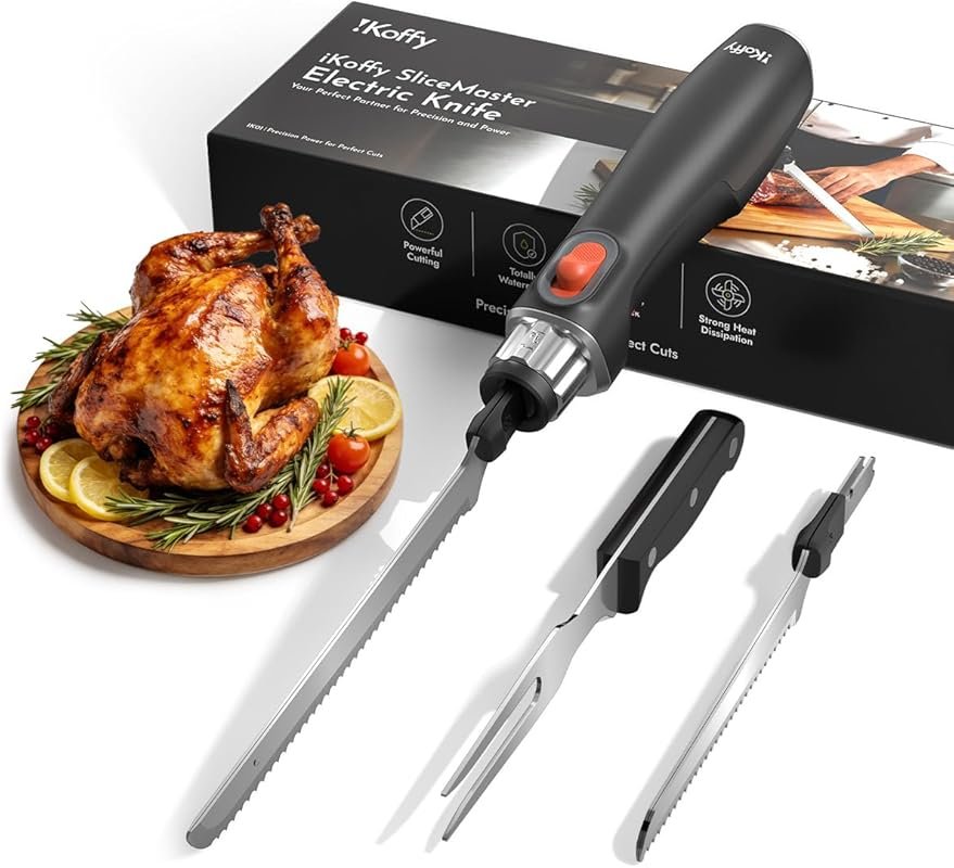 Cordless Electric Carving Knife with High-Torque Motor and Rechargeabl