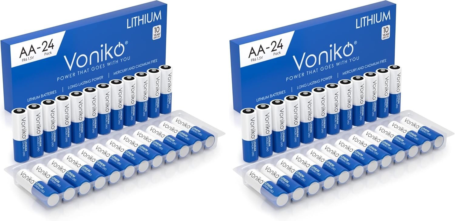 Voniko AA Lithium Batteries 48 Pack