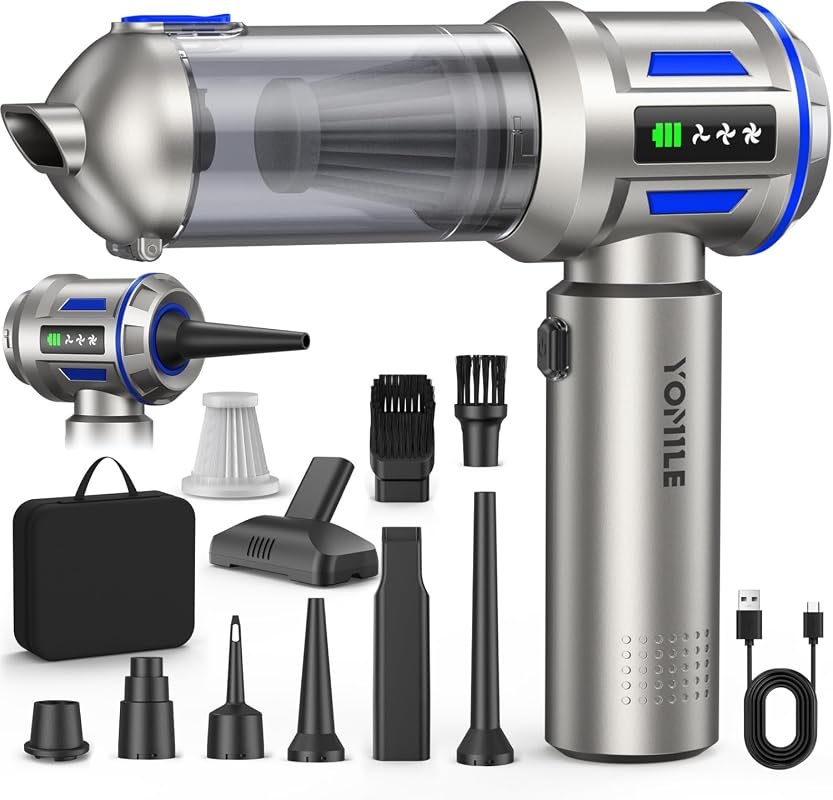 Yomile 2-in-1 27000PA Brushless Cordless Handheld Vacuum and Air Duste