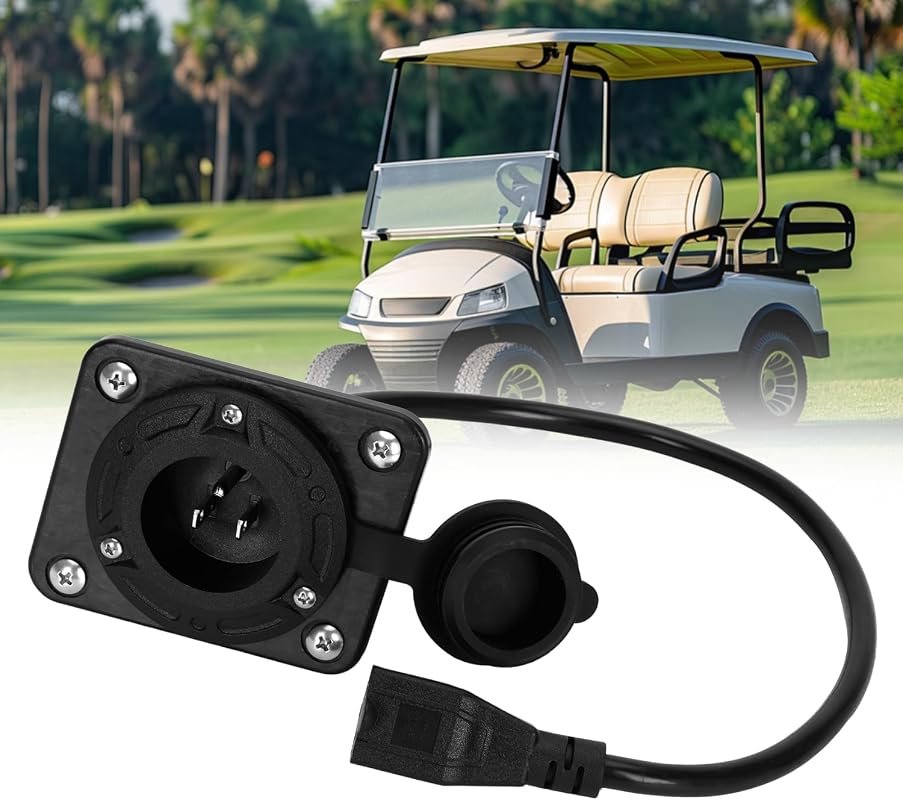 Universal Golf Cart Charger Port Adapter with 120V Plug for EZGO TXT36