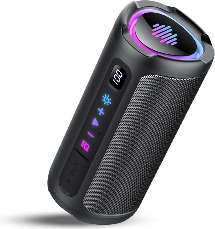Portable Bluetooth Speaker with Battery Display, 20H Playtime, Deep Ba