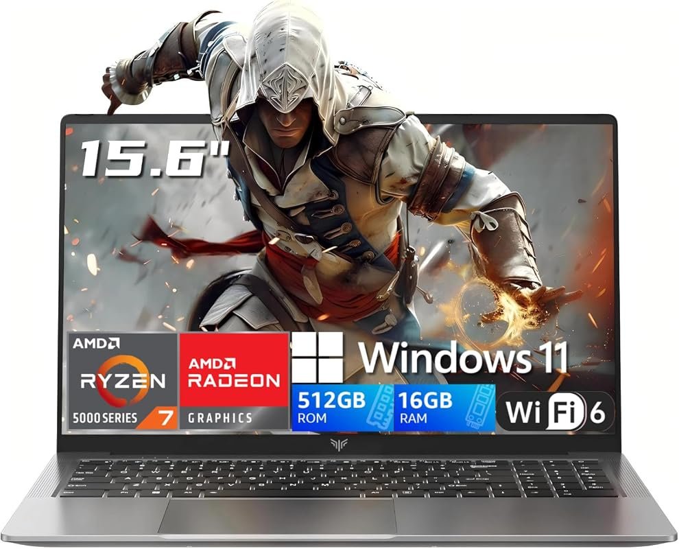 2026 AMD Gaming Laptop, Ryzen 7, 16GB RAM, 512GB SSD, 15.6