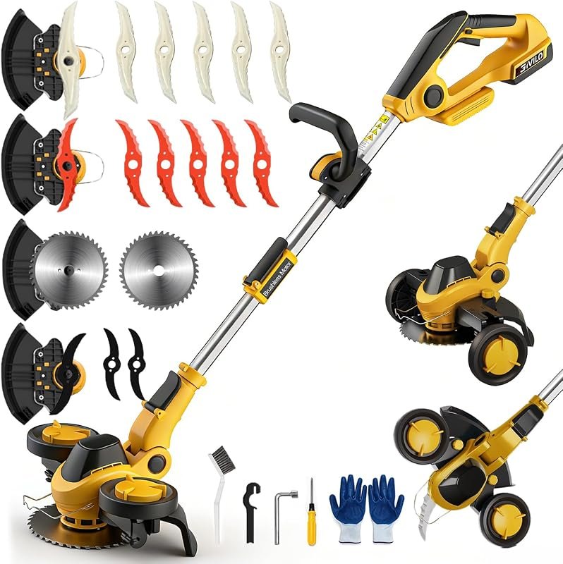 Givilo 11-Inch Cordless Brushless Weed Wacker Compatible with Dewalt 2