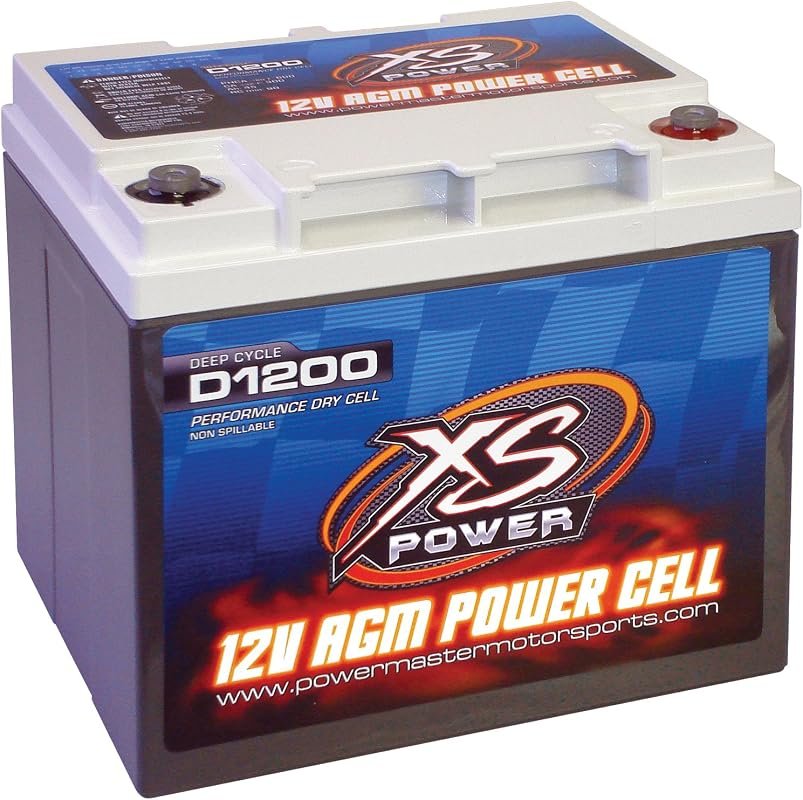 XS Power D1200 12V 55Ah AGM Deep Cycle Battery for Car Audio and High