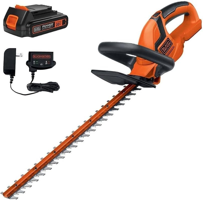 BLACK+DECKER 20V MAX Cordless Hedge Trimmer, 22-Inch Steel Blade, Ligh