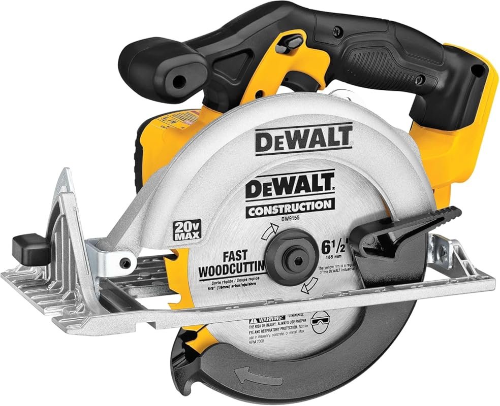 DEWALT 20V MAX 6-1/2-Inch Cordless Circular Saw, Sidewinder Style Port