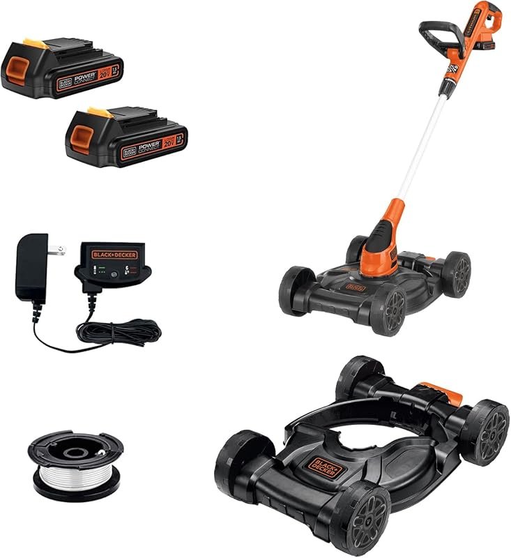 BLACK+DECKER 3-in-1 Cordless Lawn Mower, String Trimmer, and Edger Com