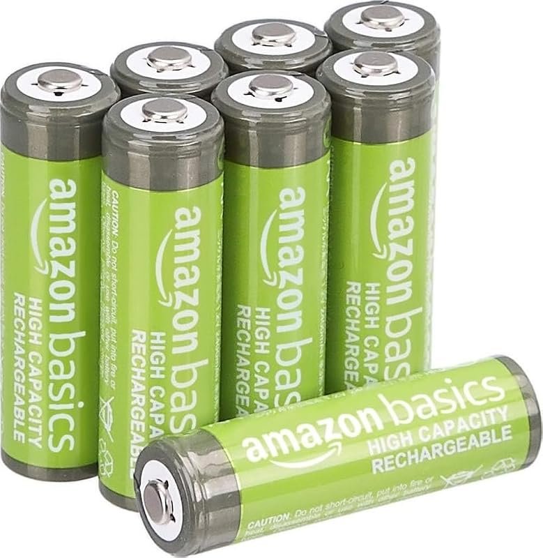 Amazon Basics 8-Pack High-Capacity Rechargeable AA NiMH Batteries, 240