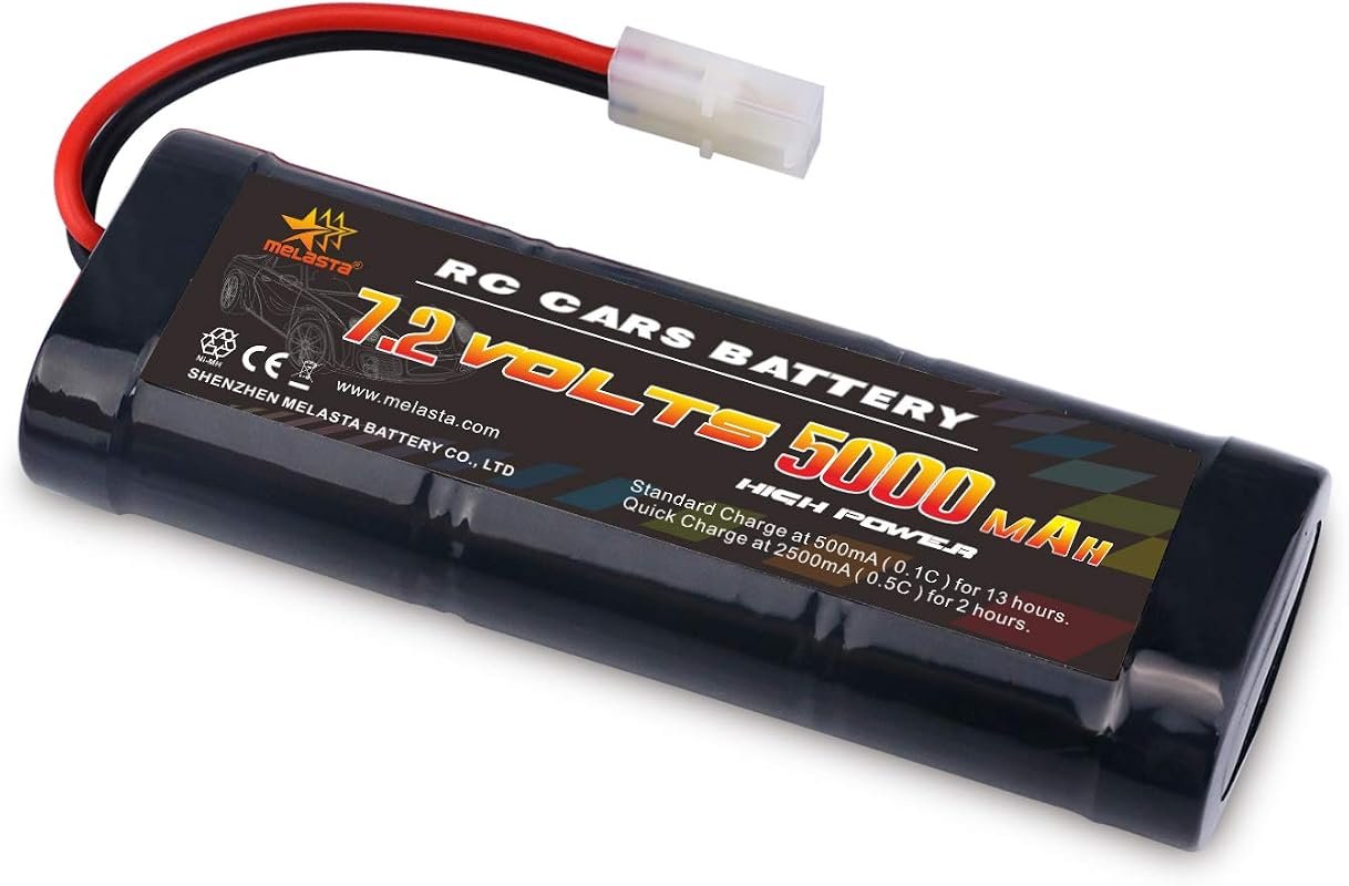 melasta 7.2V 5000mAh 6-Cell NiMH RC Battery, High-Capacity Pack with T