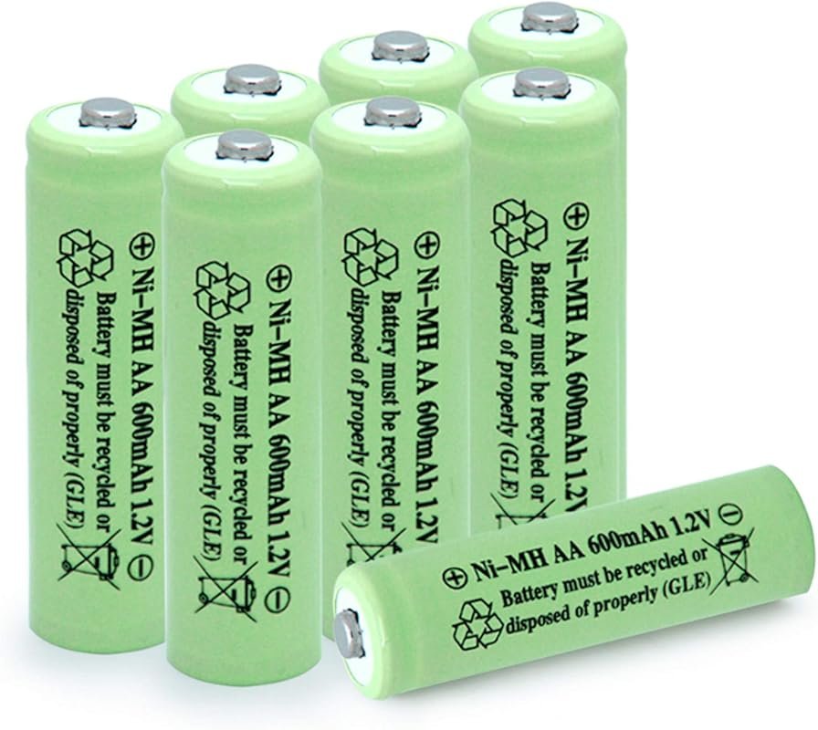 600mAh 1.2V Ni-MH Rechargeable AA Batteries