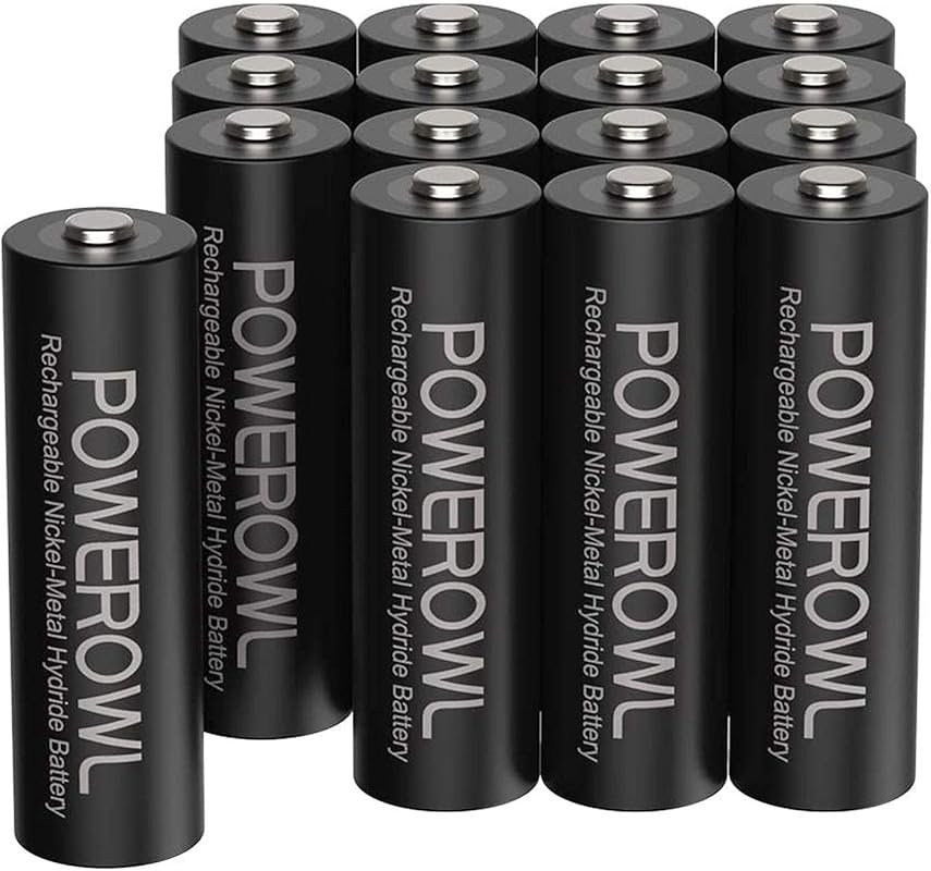 POWEROWL 2800mAh High Capacity AA Rechargeable Batteries, NiMH Low Sel