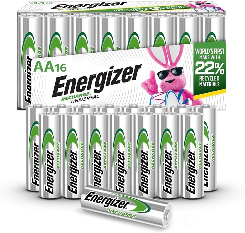 Energizer Recharge Universal AA Batteries, 16-Pack