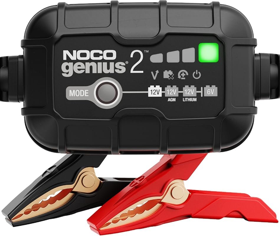 NOCO GENIUS2 2A 6V/12V Smart Battery Charger, Automatic Maintainer, Tr