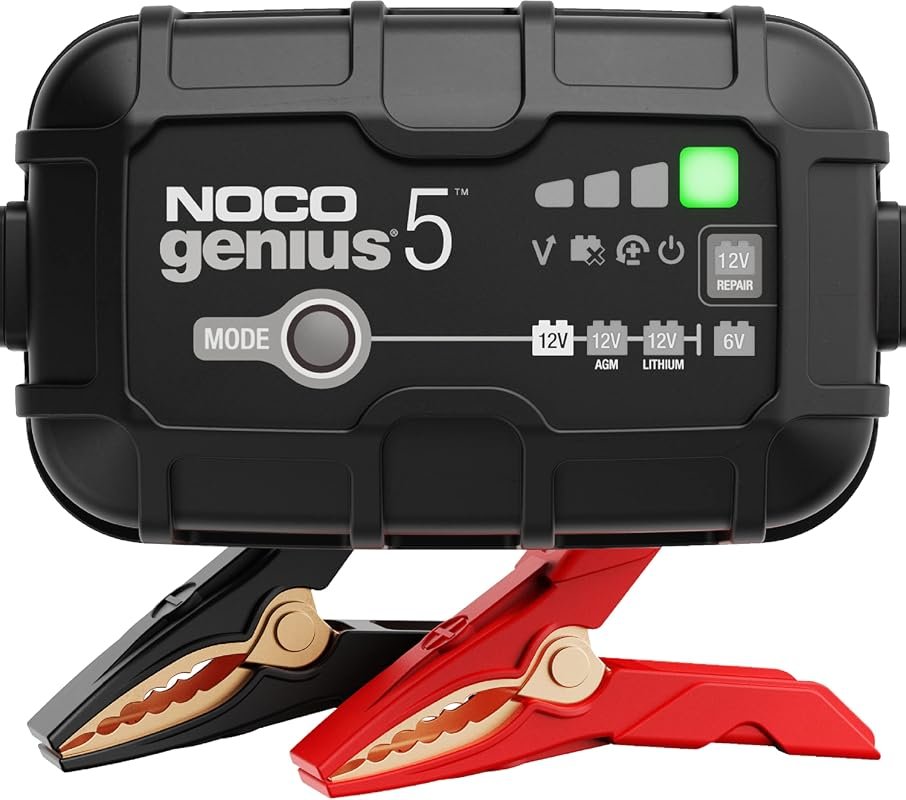 NOCO GENIUS5 5A 6V/12V Smart Battery Charger, Automatic Maintainer, Tr