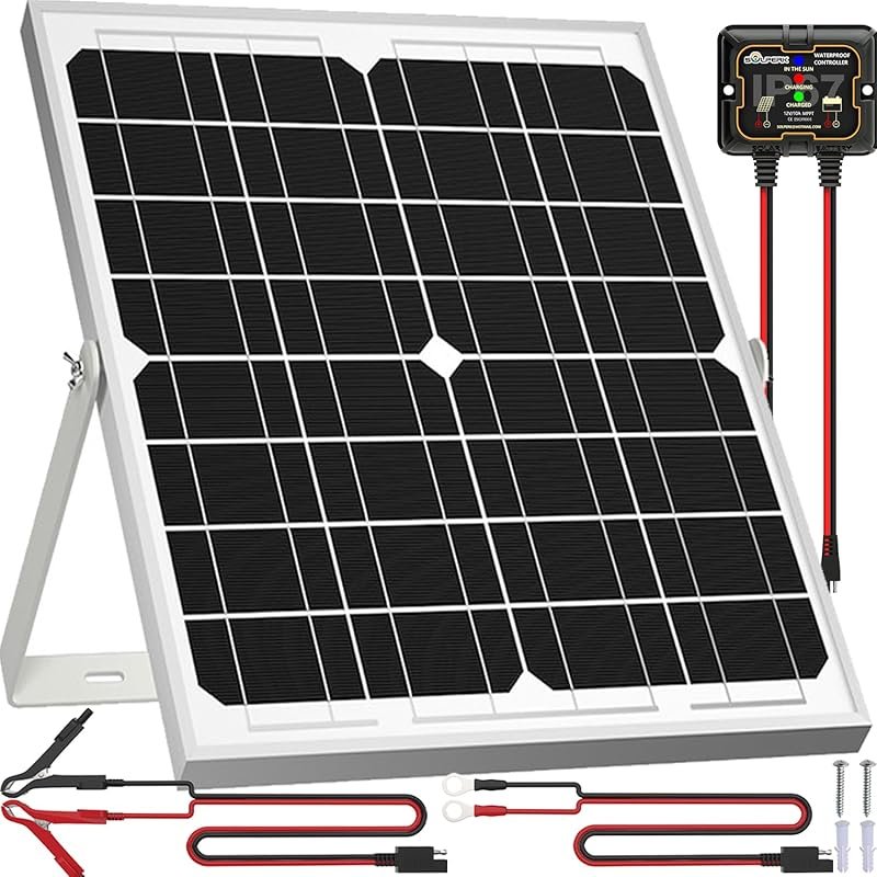 20W 12V Waterproof Solar Battery Trickle Charger Maintainer with Smart