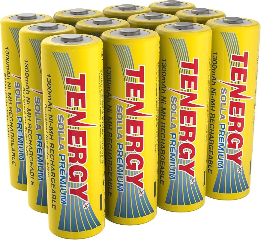 Tenergy Solla Premium 1300mAh NiMH AA Rechargeable Solar Batteries, An