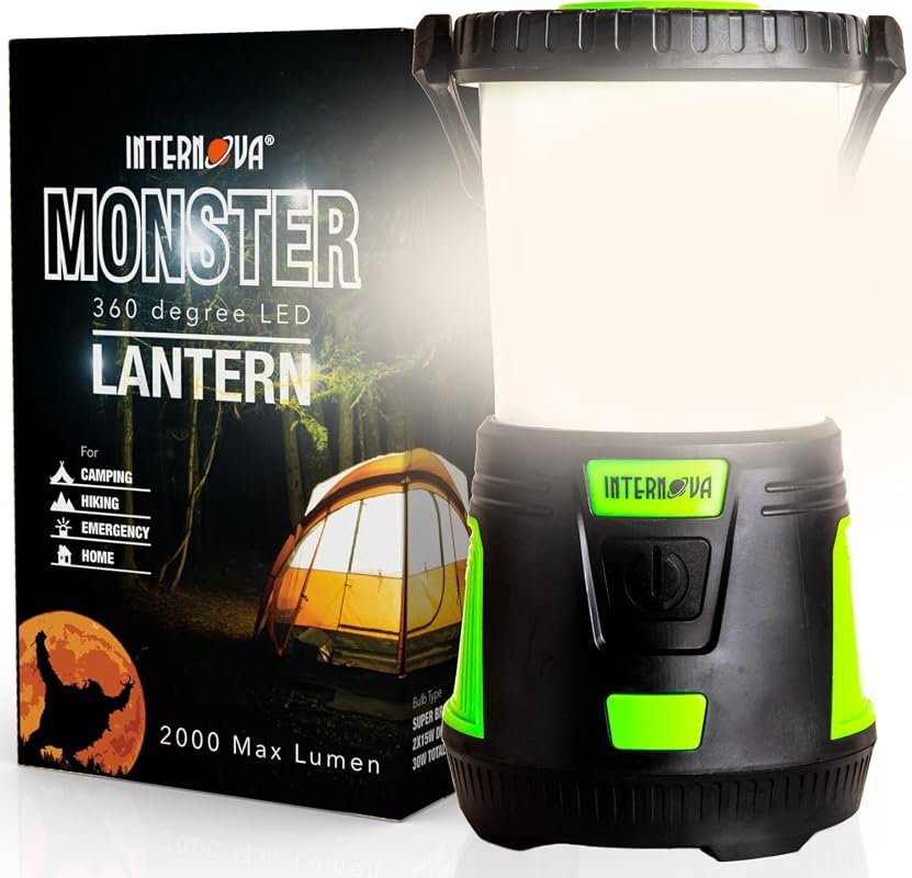 Internova 2000 Lumen LED Camping Lantern with Infinite 360 Degree Ligh
