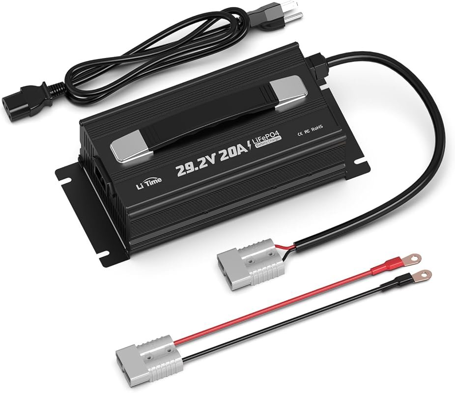 LiTime 29.2V 20A Smart Lithium Battery Charger for 24V LiFePO4 Deep Cy