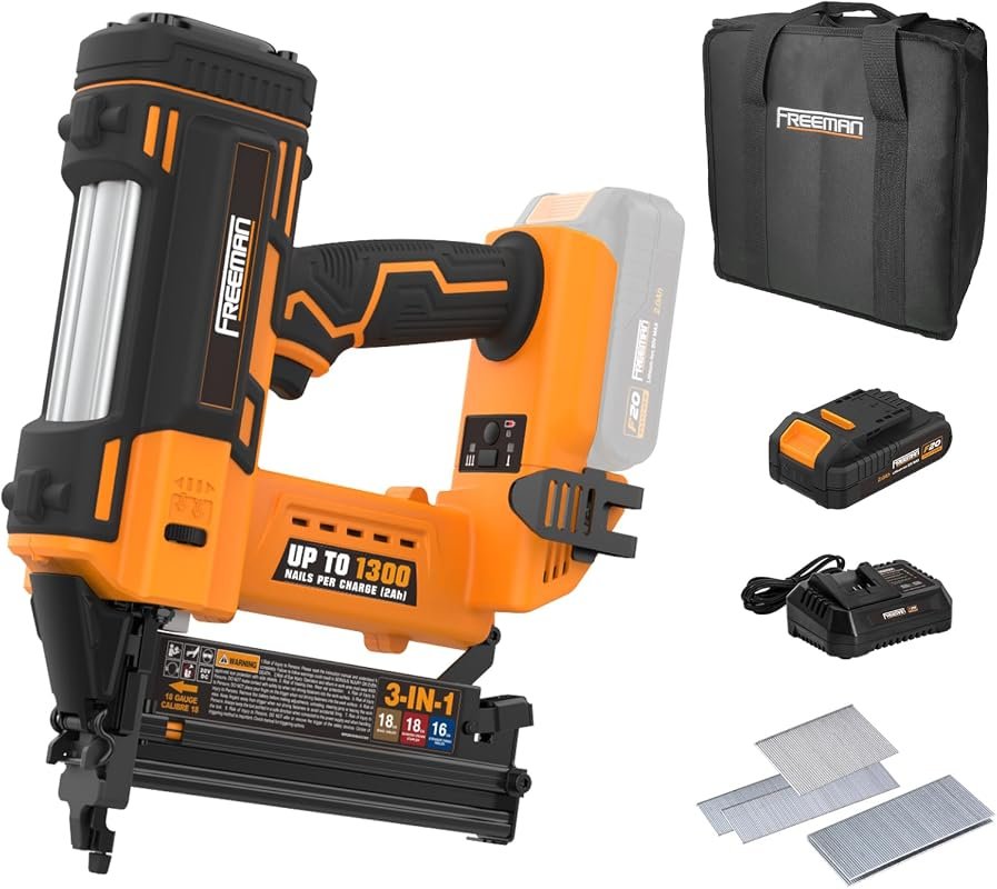 Freeman 20V Cordless 3-in-1 Nailer