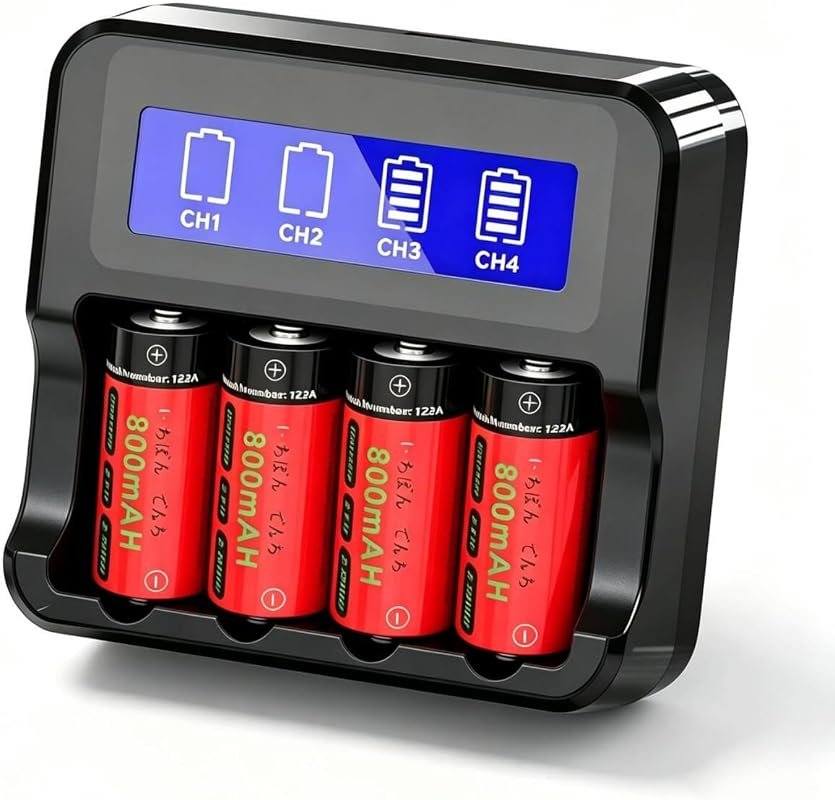 Yofraro 4-Pack 123A Ni-MH Rechargeable Batteries for Arlo Security Cam