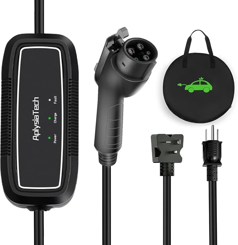 Portable Level 1 2 EV Charger 16A 110-240V with 21ft Cable for SAE J17