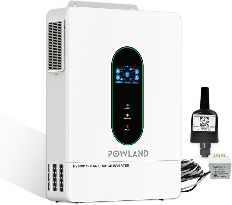 POWLAND 12000W Hybrid Solar Inverter 48V to 120V/240V Split Phase with