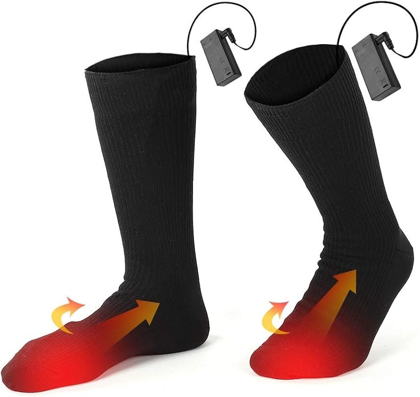 AA Battery Powered Heated Socks for Men and Women, Comfortable Thermal