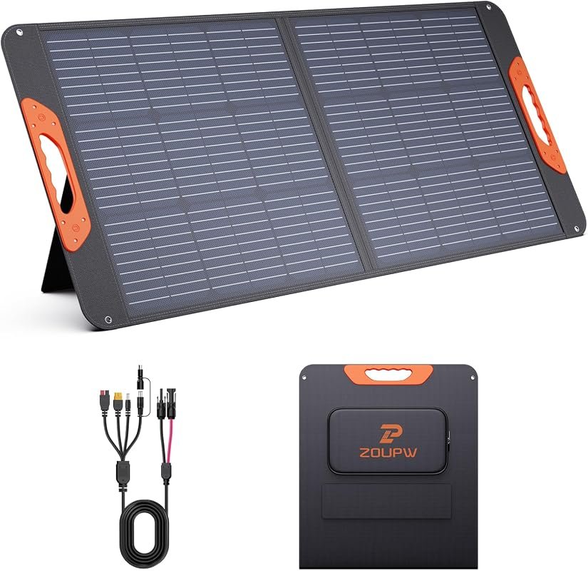 ZOUPW 100W Portable Solar Panel, High Efficiency Foldable Charger for