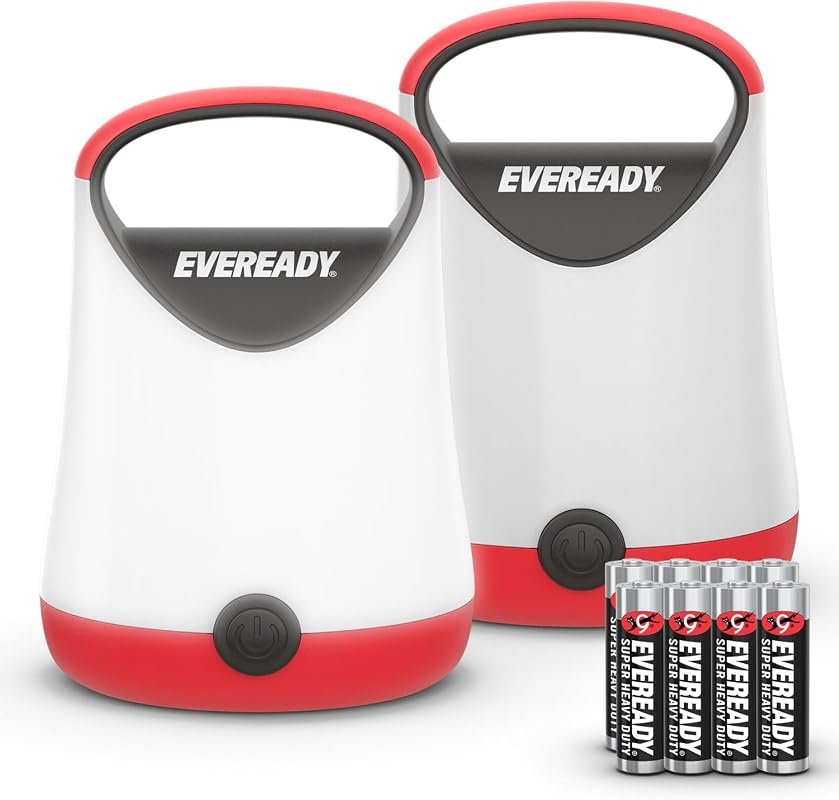 Eveready LED Camping Lantern X-250 2-Pack, Super Bright, Rugged, Water