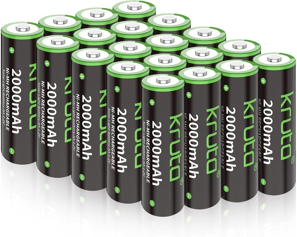 High Capacity 2000mAh NiMH AA Rechargeable Batteries for Solar Lights,