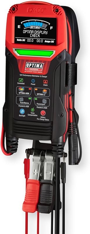 OPTIMA Digital 400+ 12V Battery Maintainer and Charger for AGM, Lithiu