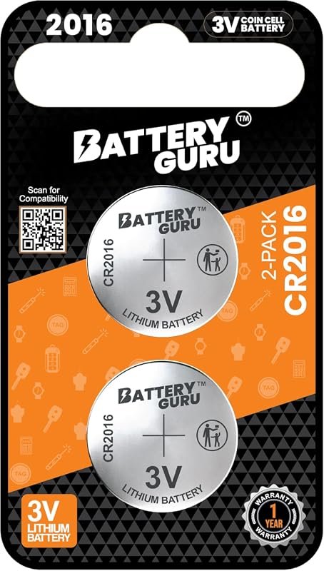 CR2016 3V Car Key Battery Pack of 2 for Toyota Tacoma 2016-2023 Standa