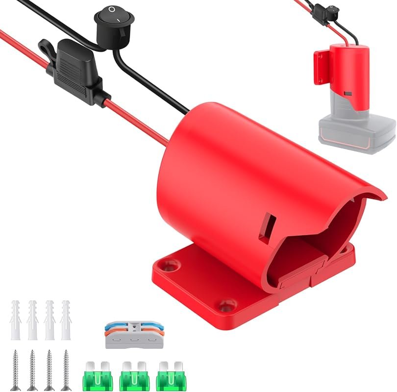 Power Wheel Adapter for Milwaukee M12 Battery with Fuse Switch and 12A
