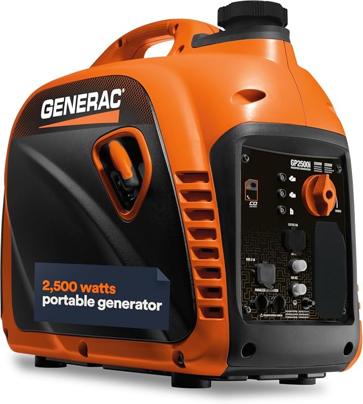 Generac 2500 Watt Gas Powered Portable Inverter Generator Reliable Pow