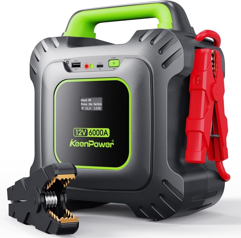 KeenPower 6000A Super Capacitor Jump Starter for All 12V Vehicles with